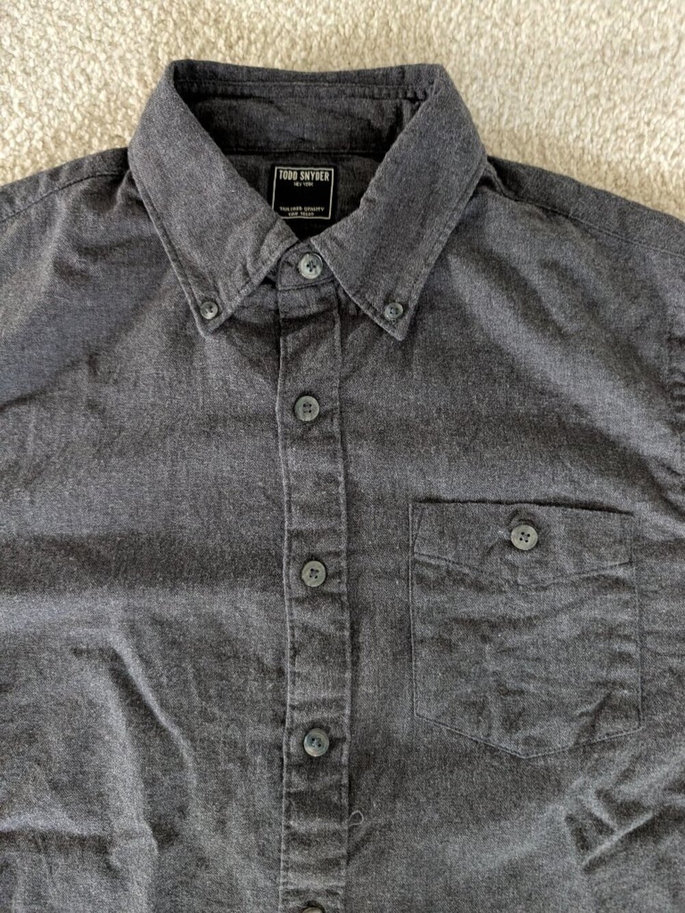 Todd Snyder - Heathered Flannel Button-Down Shirt - Charcoal - Size Medium